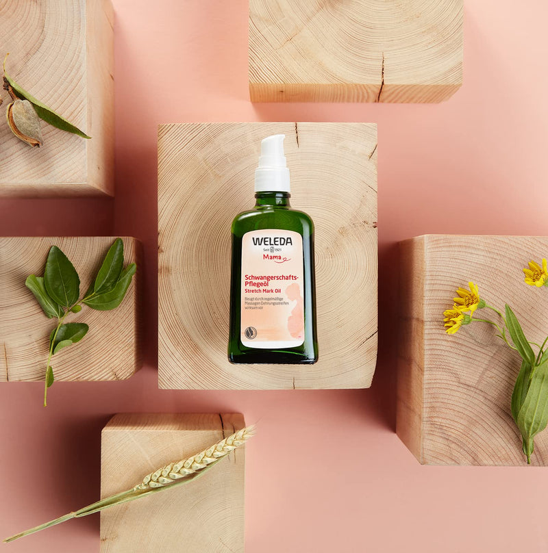 Weleda Organic Mama Pregnancy Care Oil - Natural Cosmetics Massage Pregnancy Oil for Preventing Stretch Marks on the Stomach, Thighs and Chest (1 x 100 ml) - NewNest Australia