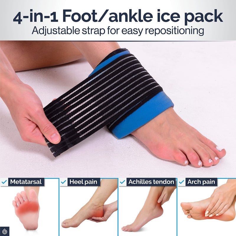 Ankle Ice Pack Wrap for Sports Injuries, Hot/Cold Gel Pack for Plantar Fasciitis, Achilles Tendonitis, Joint Pain Relief - Microwavable Heat/Cold Compress Support for Sore Feet by Gelpacks Direct - NewNest Australia