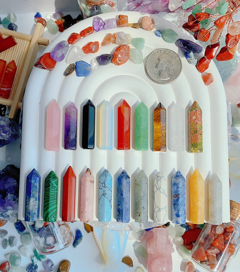 XIANNVXI 20 Pcs Healing Crystals Stones Set Crystal Wand Bulk Chakra Gemstones Hexagonal Pointed Palm Reiki Crystal Stones for Energy Meditation Balancing Therapy Multicolour-20 - NewNest Australia