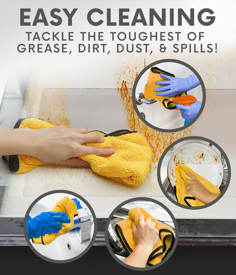 SoLiD Multipurpose Plush Microfiber Cleaning Cloth Towel for Household, Car Washing, Drying & Auto Detailing - 16" x 24" (6) 6 - NewNest Australia