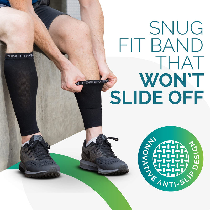 Calf Compression Sleeves For Men & Women - Leg Compression Sleeve - Footless Compression Socks for Shin Splint &Varicose Vein Black Small - NewNest Australia