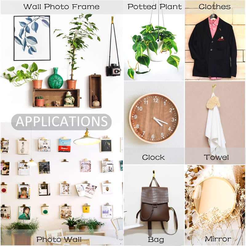 Picture Hooks, 100 Pieces Picture Hanging Kits Including 30lb and 50lb Picture Hanging Hooks, 2 Sizes Professional Picture Hangers with Nails for Drywall Wooden Wall - NewNest Australia