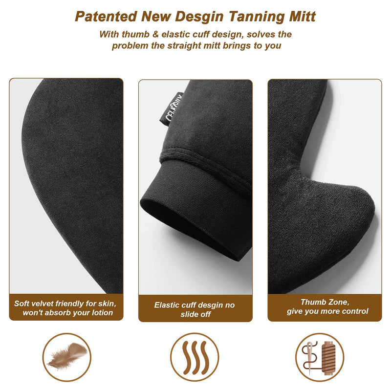 Celecily Fake Tan Mitt Applicator- Self Tanning Mitt for Self Tan Mitt ,Fake Tan Glove, Self Tanning Glove for back , PATENTED Fake Tan Mit Applicator,NO Slide Off Velvet Tanning Mitts Self Tanner 3 Set - NewNest Australia