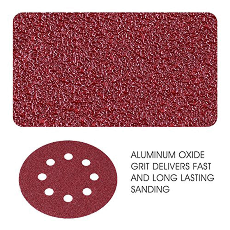 5-Inch 8-Hole Hook and Loop Sanding Discs 70PCS, 40/80/120/240/320/600/800 Assorted Grits Sandpaper - Pack of 70 - NewNest Australia