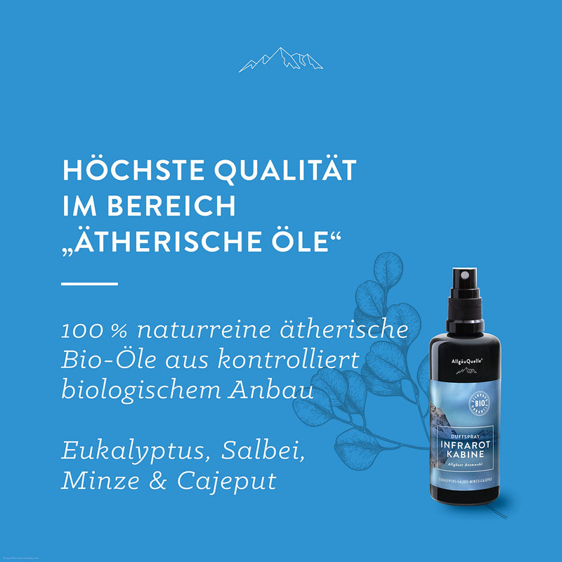 Allg√§Uquelle Organic Infrared Cabin Fragrance Spray With 100% Organic Oils Allg√§Uer Breathing Comfort Eucalyptus Sage Mint Cajeput (100 Ml) Natural Infrared Sauna Fragrance With Essential Oils - NewNest Australia