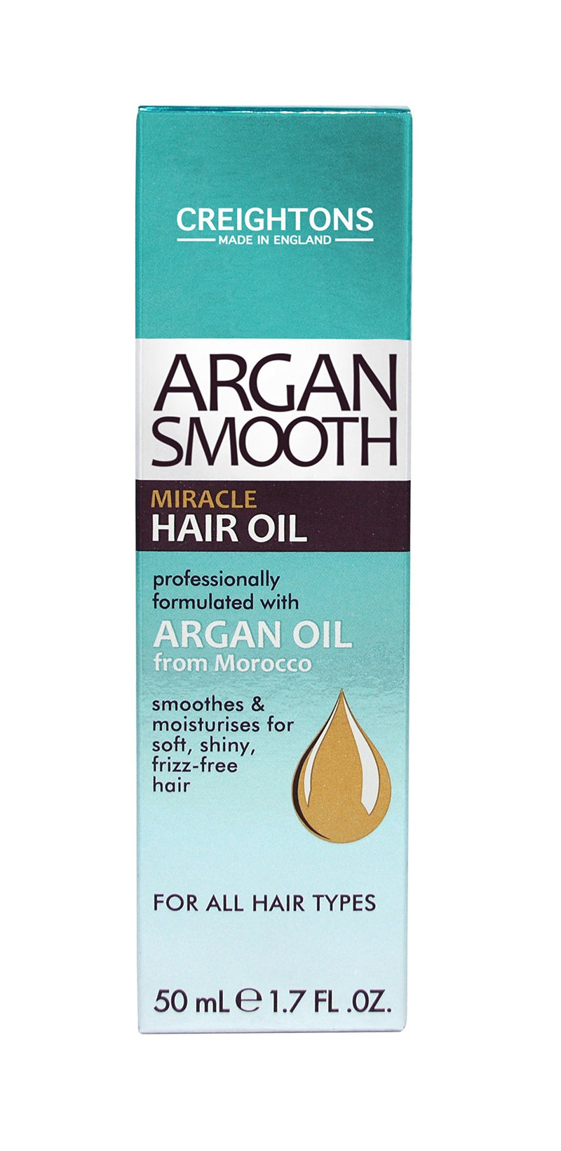 Creightons Argan Smooth Miracle Hair Oil (50ml) - Professionally formulated with Argan Oil from Morocco, Replenishes moisture for strength & shine, For all hair types - NewNest Australia