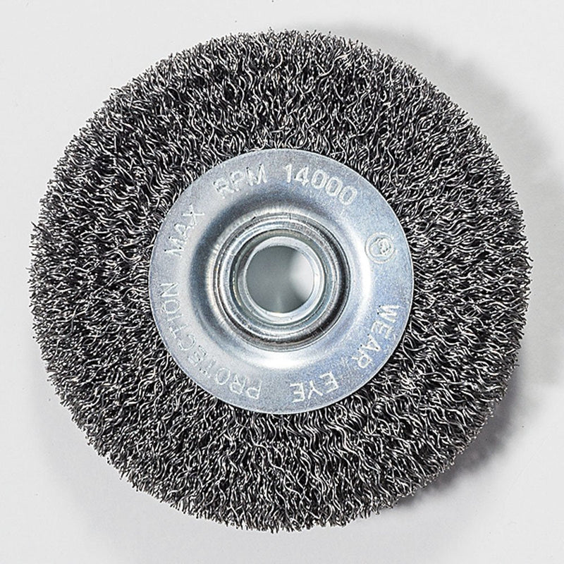 Mercer Industries 187010 Crimped Wire Wheel, 4" x 1/2" x 5/8"-11, For Angle Grinders .014 Carbon Steel - NewNest Australia