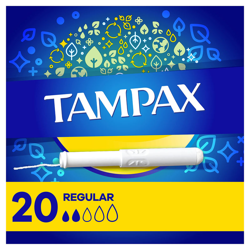 Tampax Cardboard Applicator Tampons, Regular Absorbency, 20 Count, Pack of 4 20 Count (Pack of 4) - NewNest Australia