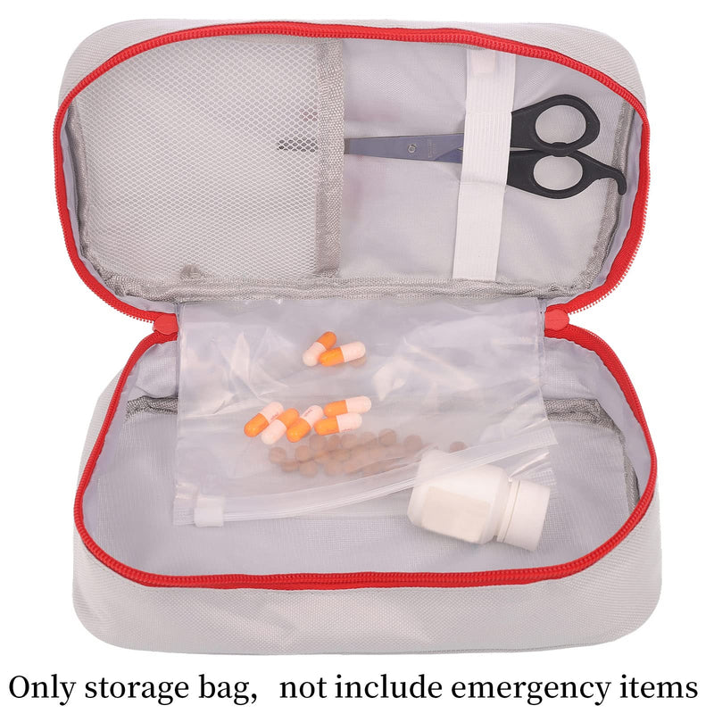 upain First Aid Bag Empty Small Medical Kit Pouch Travel Emergency Pouch Lightweight Medicine Storage Bag Multifunctional Layered for Emergency Home Office Car Outdoors Boat Camping Hiking Grey - NewNest Australia