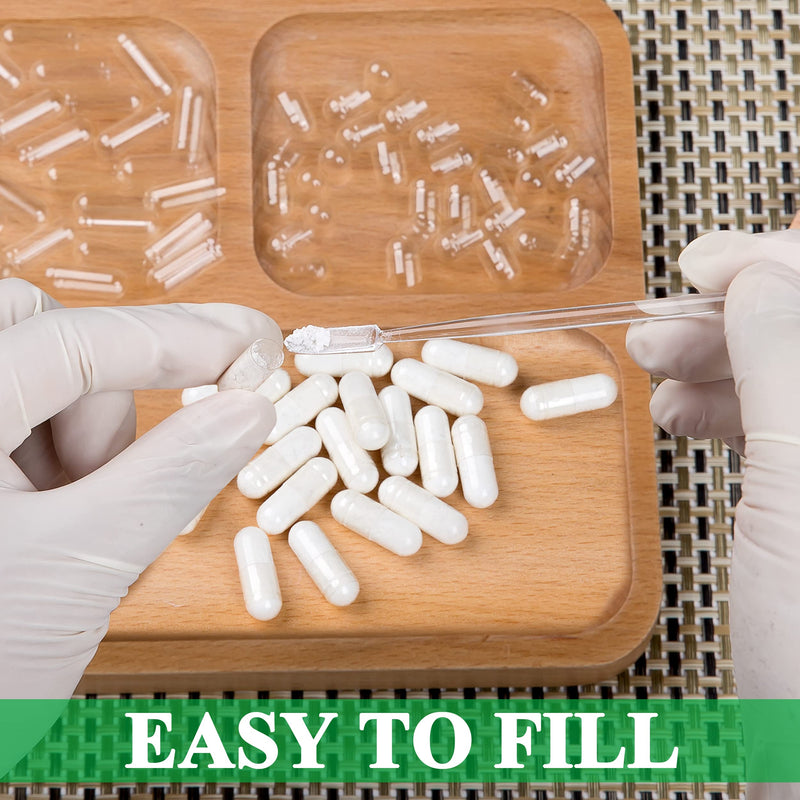 WANANFU Size 00 Empty Capsules Vegetarian (100 Count) Bundle with Micro Lab Spoon with Powder Tamper, Compatible with Capsule Filling Machine 100 Count (Pack of 1) - NewNest Australia