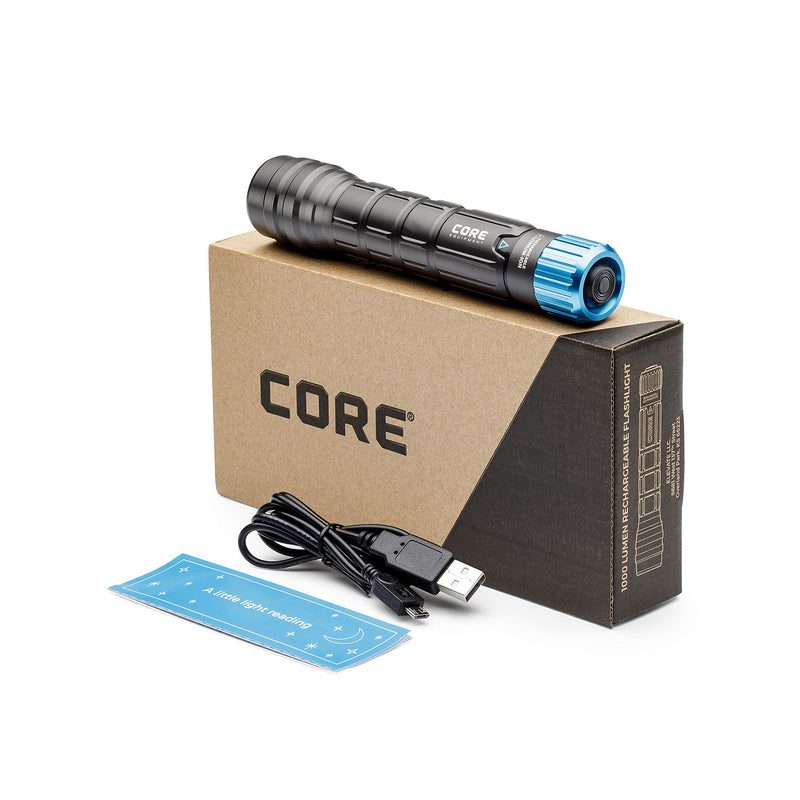 CORE 1000 Lumen CREE LED Rechargeable Camping Emergency Flashlight, IPX4, Two ModesTwo - NewNest Australia