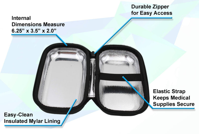 Casematix Compact Insulated Asthma Inhaler Travel Bag Case Compatible with Chamber Inhaler Spacer, Masks and More - Does Not Fit Spacers Longer Than 6.25 inches, Includes CASE ONLY Black - NewNest Australia