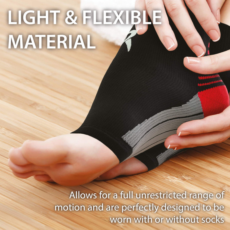 Rymora Plantar Fasciitis Support Socks -Medium, Arch, Heel and Ankle Compression Socks -Flexible Foot Support Socks for Men and Women -Black Black (One Pair) Medium: 21-25cm arch circumference - NewNest Australia