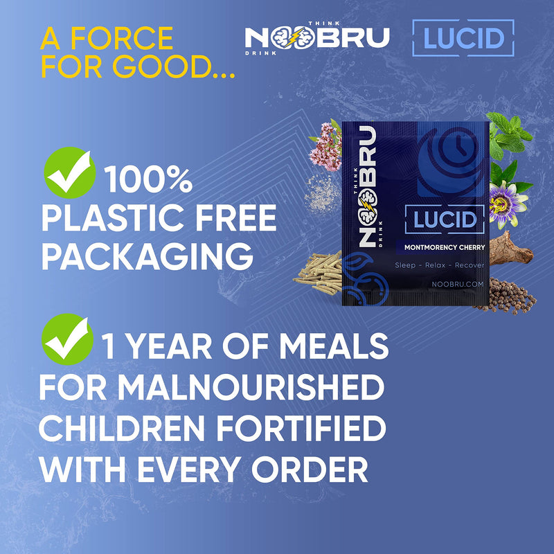 Noobru Lucid Nootropic Sleep Powder Drink for Deep Quality Dream Sleep with Magnesium, Ashwagandha, Valerian, Lemon Balm and Vitamin D for Deep, Quality Sleep, Stress and Restoration. - NewNest Australia