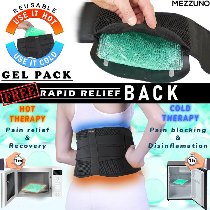 mezzuno Back Brace Men Women with Improved Support Removable and Thermotherapy Pad - Lumbar Support Belt for Lifting Heavy Loads - Back Strap Back Pain (XL) - NewNest Australia