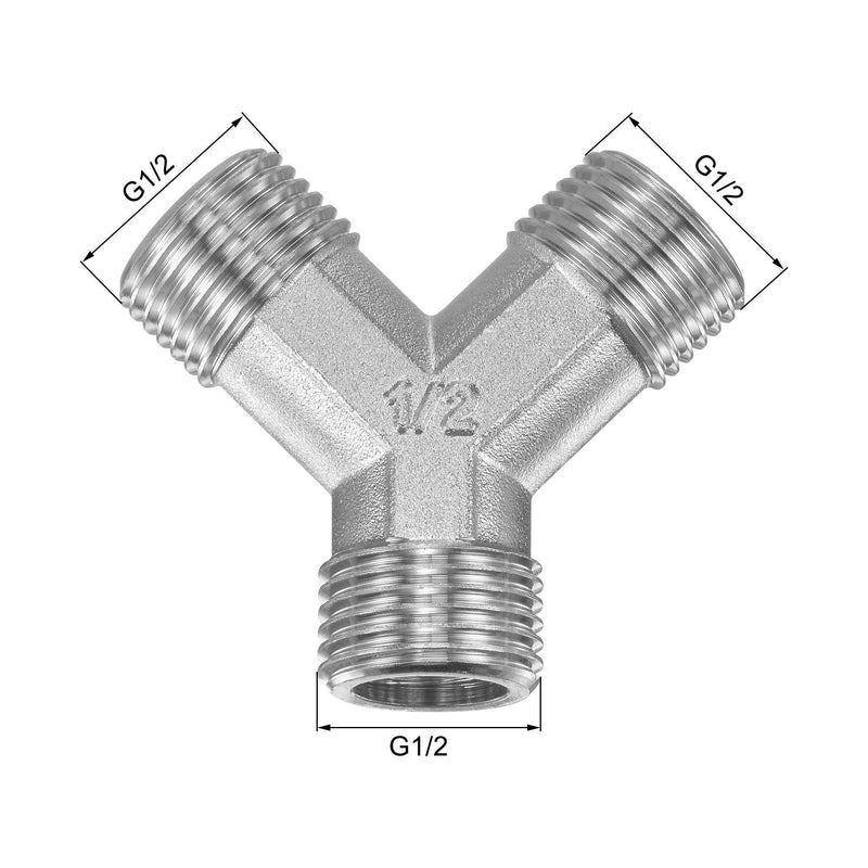 uxcell Pipe Fitting G1/2 Male Thread Y Shape 3 Way Wye Hose Connector Adapter, Nickel-Plated Copper - NewNest Australia
