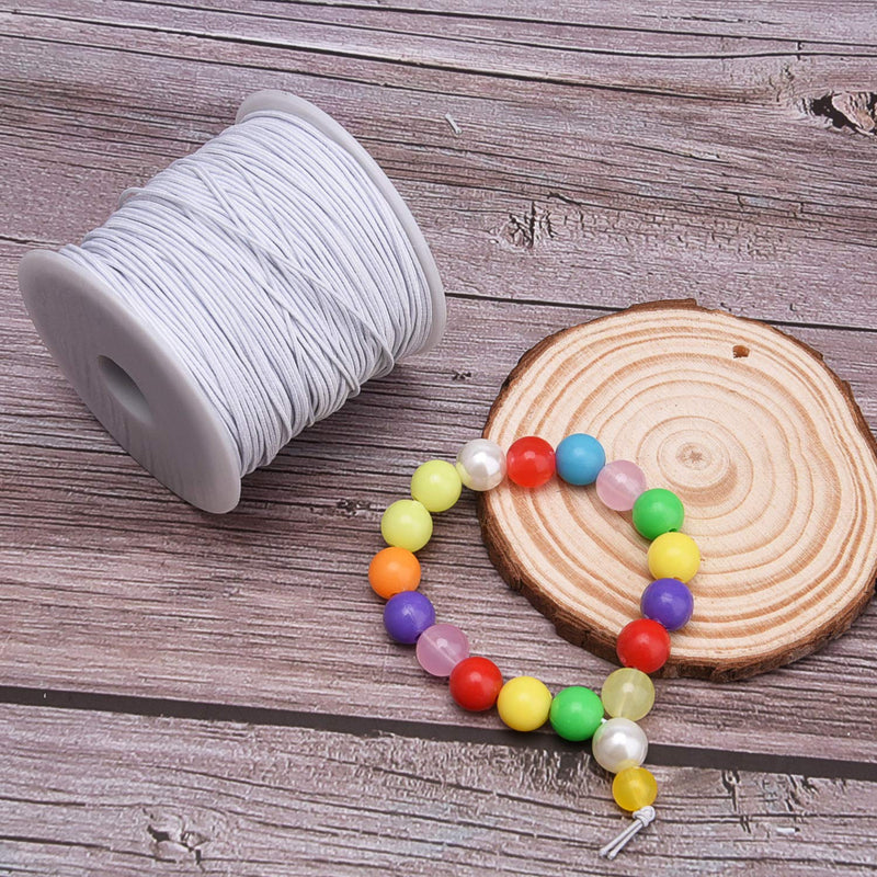 Livder 0.8 mm Elastic String Cord Thread Cords for Jewelry Making Bracelets Beading, 109 Yards, White - NewNest Australia