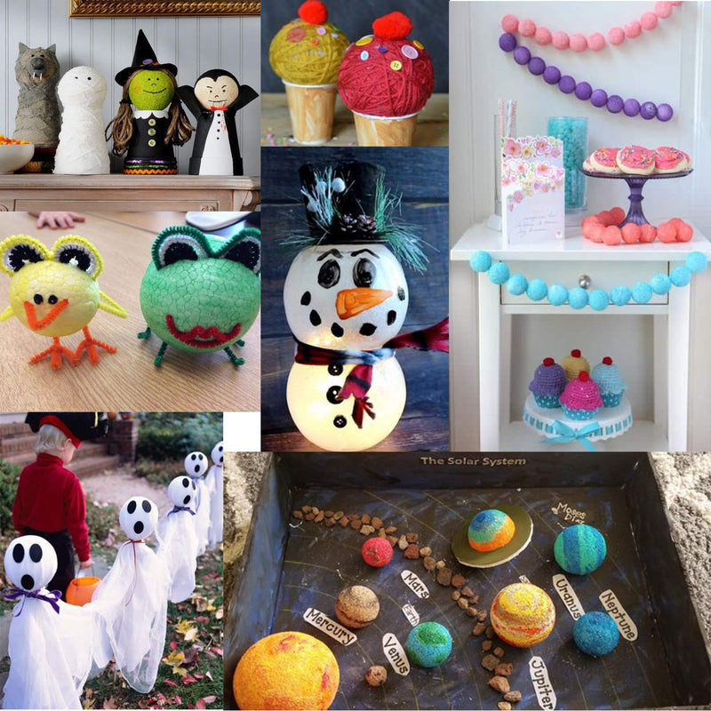 Crafare 15pc 3 Inch Craft Foam Balls Styrofoam Polystyrene Arts Decoration Balls for Holiday Christmas Household School Modeling Science Projects - NewNest Australia