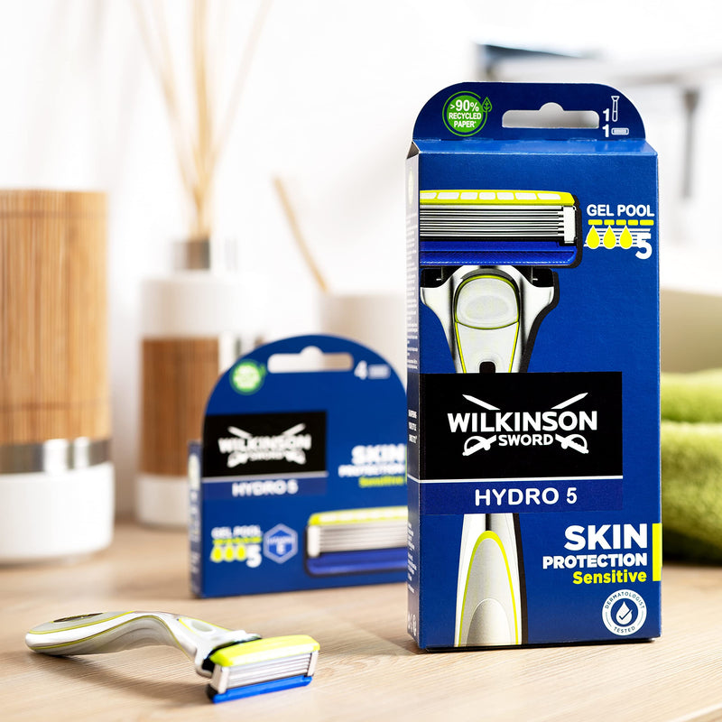 Wilkinson Sword Hydro 5 Skin Protection Sensitive Men's Razor with 3 Replacement Blades 4-piece set of razors + 3 replacement blades - NewNest Australia