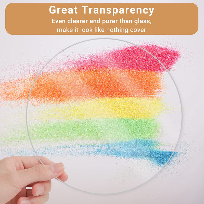 Enoin 1pcs 6 Inch Round Clear Acrylic/Plexiglass Sheet Disc Circle Plastic Sheet 0.118" 1/8 Inch Thick, Plastic Sheet Transparent Board Panel for Glass, DIY Project, Picture Frame,Paintings, Art Craft 6'' - NewNest Australia