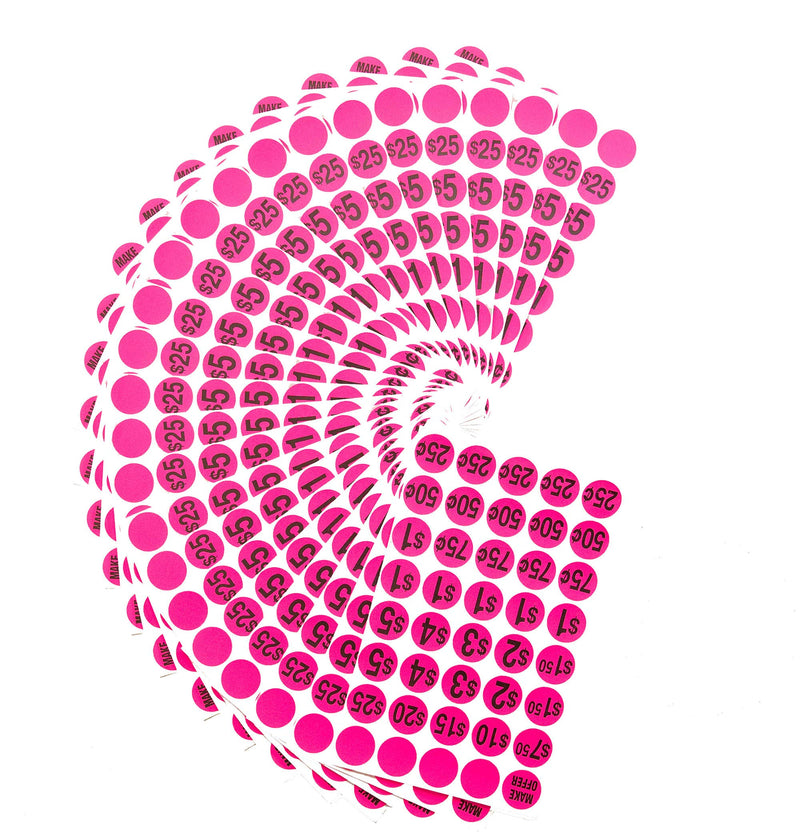 Sunburst Systems 7035 Priced Garage Sale Stickers, 1,000 Count Pre-Printed Labels, Pink - NewNest Australia