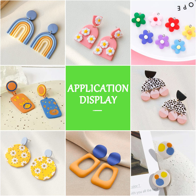 Polymer Clay Cutters Set, 27 Pcs 11 Shapes Clay Cutter Tools Kit Stainless Steel with Clay Molds Earring Hooks Holder Cards Bags Jump Rings Earring Backs for Polymer Clay Jewelry Making - NewNest Australia