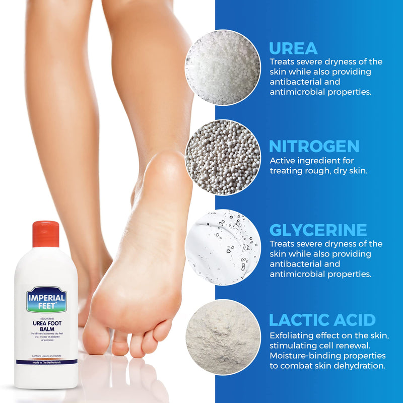 Imperial Feet Urea Foot Balm - Natural Urea Cream for Rough & Dry Skin, Calluses - Cracked Heel Treatment with Cleansing, Moisture-Binding Exfoliating Formula - Wild Herb Antioxidant Extract - 150ml - NewNest Australia