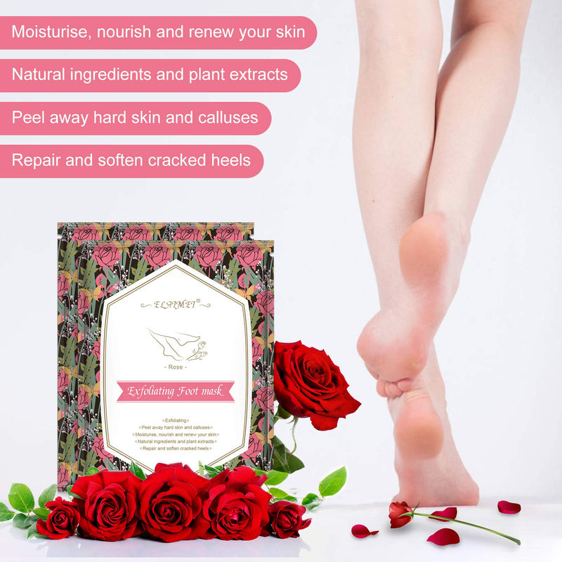 3 Pack Foot Peel Mask, Foot Peel Mask for hard skin, Remove callus peel and dead skin foot mask, Foot remover membrane suit, foot peeling mask Peeling Care (Rose) Rose - NewNest Australia