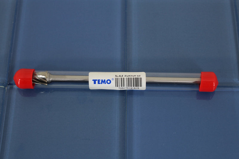 TEMO SL-4L6 NF Aluminum Cut Carbide Rotary Burr File, 1/2 Inch Head 14 Degree Cone, 1/4 Inch Diameter 6 Inch Long Shank 6" SL-4L6 - NewNest Australia