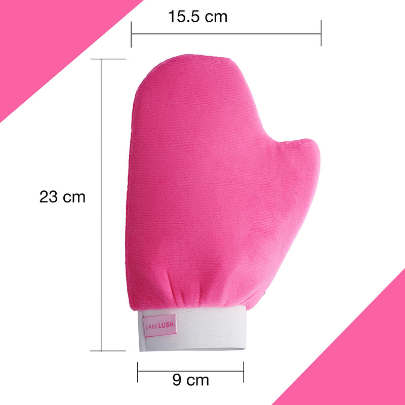 I Am Lush Self Tanning Mitt Applicator | Flawless Double Sided Fake Tan Mitt Applicator With Thumb, Ultra Soft Pink Velvet Tanning Glove And Moisturising Glove - NewNest Australia