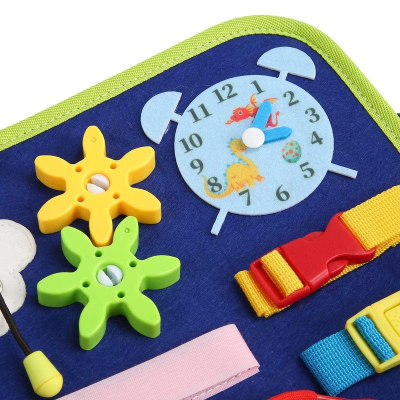 Toddler Busy Book, Early Learning Basic Life Skills Felt Montessori Busy Board Dementia Sensory Toy Fidget Blanket for 2 3 4 Year Old Toddlers Learning Alphabet Fine Motor Skills - NewNest Australia