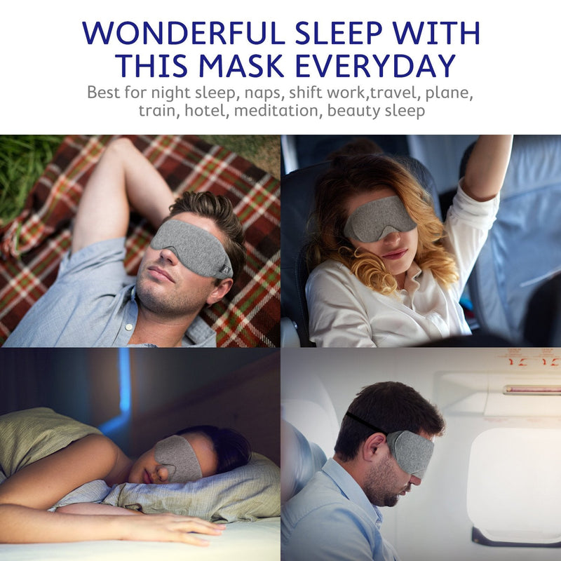 Mavogel Cotton Sleep Eye Mask - Updated Design Light Blocking Sleep Mask, Soft and Comfortable Night Eye Mask for Men Women, Eye Blinder for Travel/Sleeping/Shift Work, Includes Travel Pouch, Grey - NewNest Australia