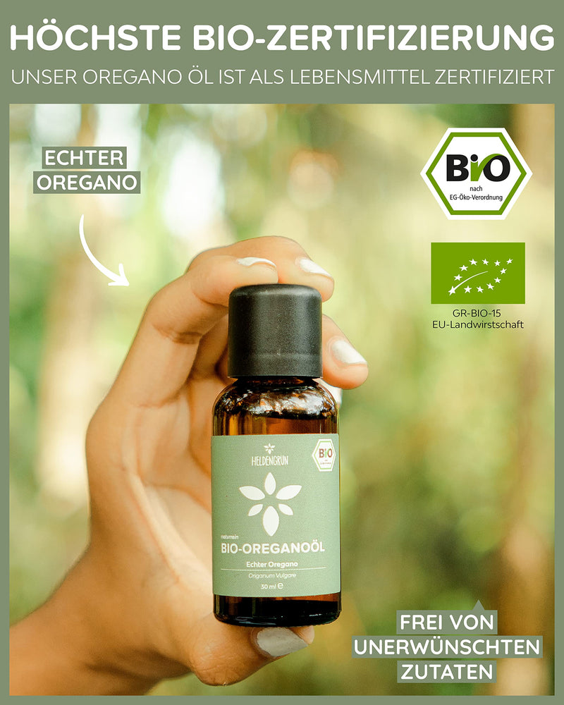 Heldengr√ºn Organic Oregano Oil [High Dose] With +80% Carvacrol - Certified Oral Food - Oregano Oil Organic From Greece - Oregano Oil, Antioxidants 30 Ml (Pack Of 1) - NewNest Australia