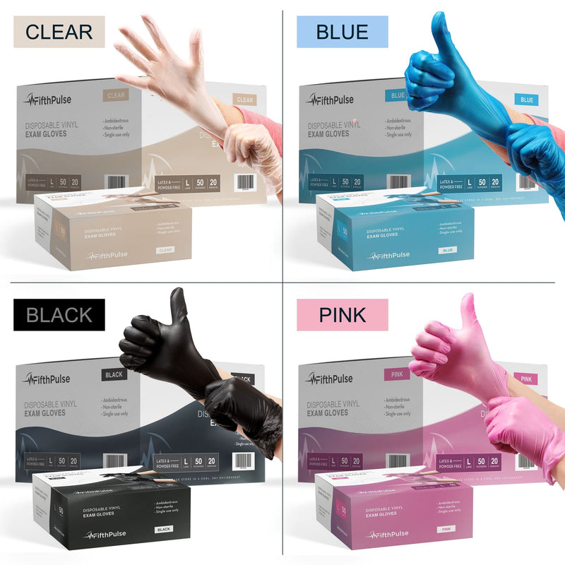 Pink Vinyl Disposable Gloves Small 50 Pack - Latex Free, Powder Free Medical Exam Gloves - Surgical, Home, Cleaning, and Food Gloves - 3 Mil Thickness Small (Pack of 50) Pink - NewNest Australia
