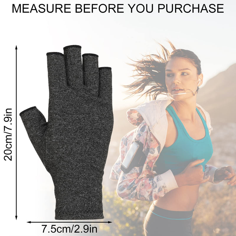 3 Pairs Arthritis Gloves Fingerless Compression Gloves Non-slip for Women Men, Compression Gloves Fingerless for Computer Typing, Dailywork, Hands and Joints Pain Relief black - NewNest Australia