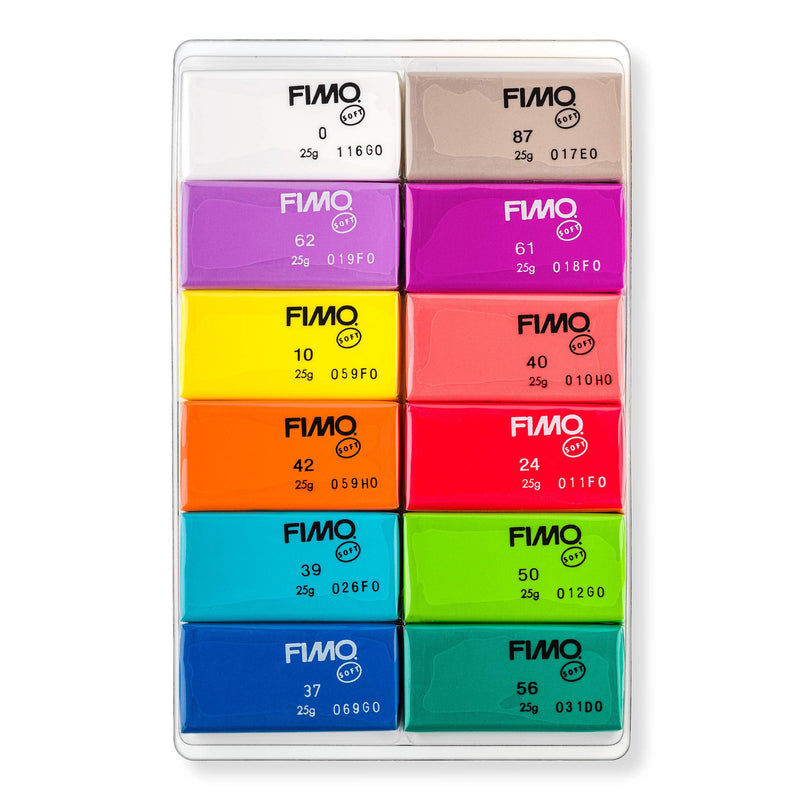 STAEDTLER 8023 C12-2 FIMO Soft Oven Hardening Modelling Clay 12 x 25 g Blocks - Brilliant Colours Brillant Colours - NewNest Australia
