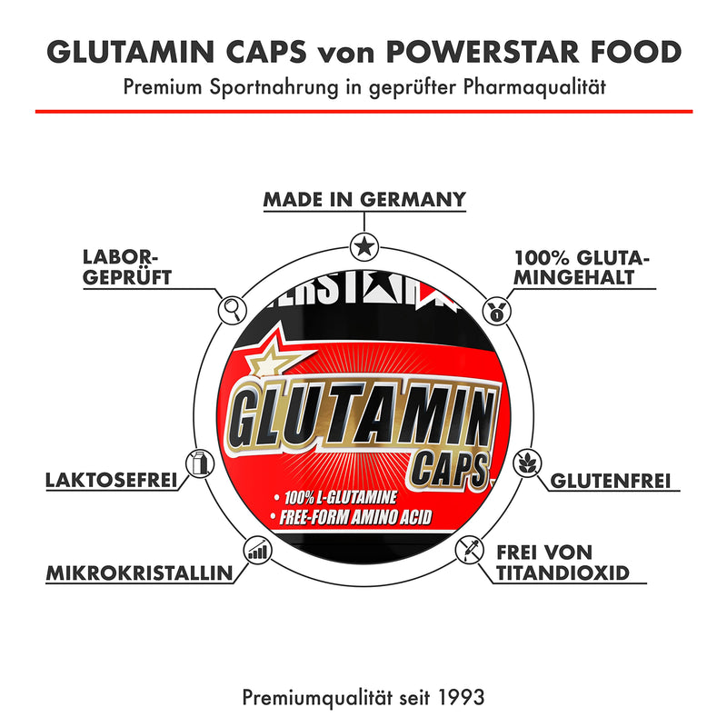 Glutamine Caps, 300 Capsules, High Dose, 6,800 Mg Per Serving, Semi-Essential Amino Acid, 100% Pure L-Glutamine For Muscle Building And Regeneration, Laboratory-Tested Pharmaceutical Quality, Made In - NewNest Australia