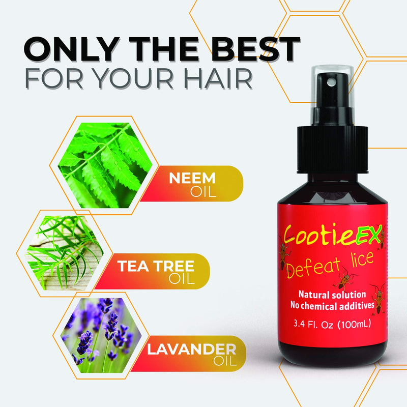 CootieEx Head Lice Treatments with Lavender Oil for Hair - Natural Nit Treatment - Prevent Head Lice Infestations: Anti Nits Head Lice Treatment - Alternative to Nit Shampoo & Head Lice Shampoo, 100ml - NewNest Australia