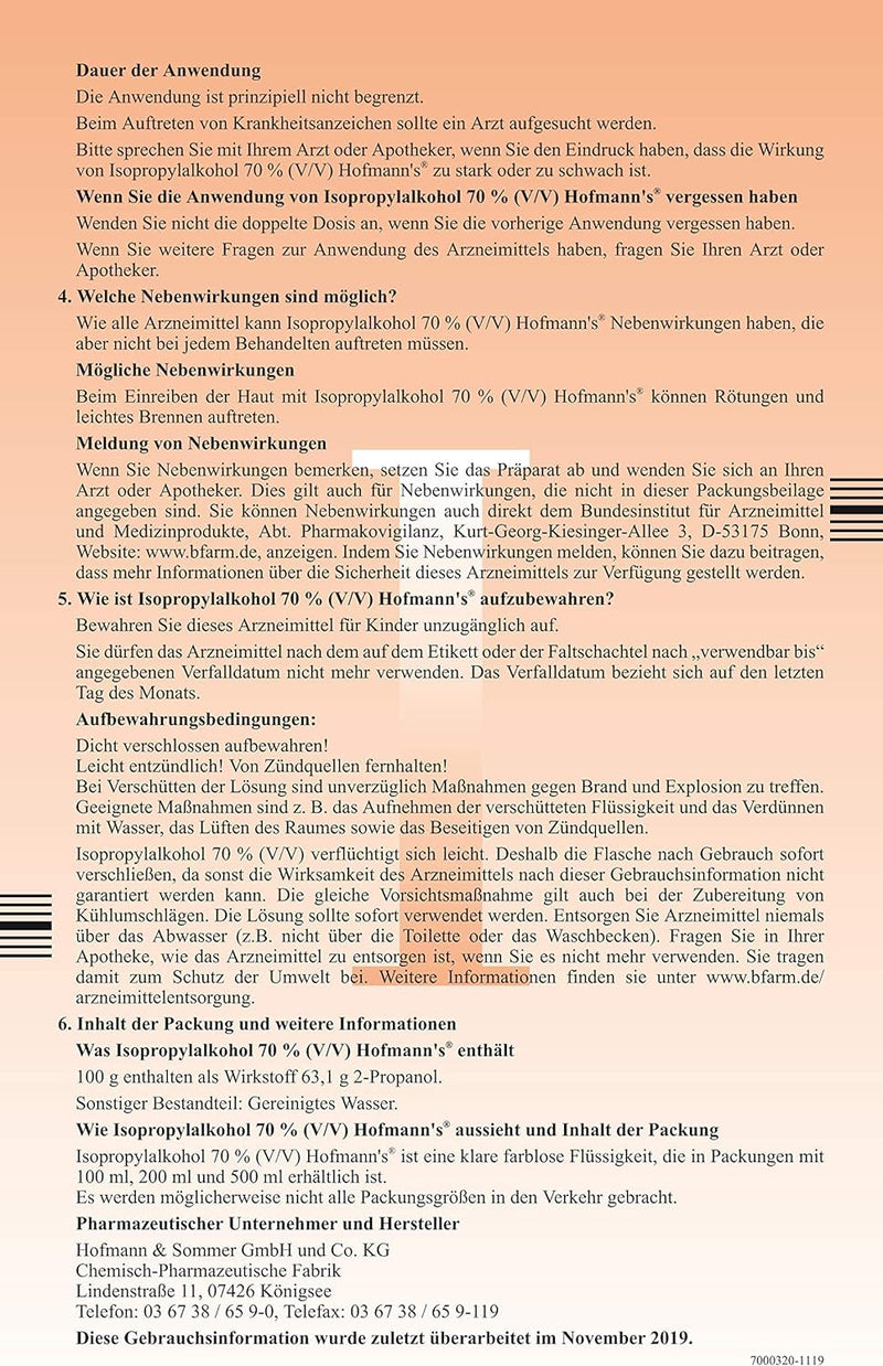 Isopropyl alcohol 70% (V/V) Hofmann's® disinfectant with practical dosing dispenser for external use - NewNest Australia