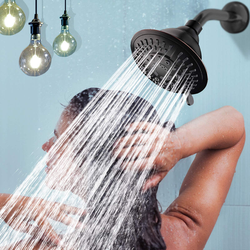 Shower Head High Pressure Rain Showerhead 5 Spray Setting Fixed Shower head Angle Adjustable Bathroom Showerhead, Oil Rubbed Bronze Oil-Rubbed Bronze - NewNest Australia