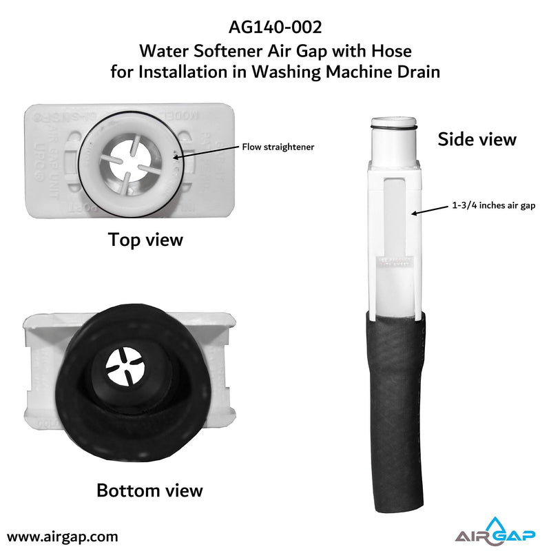 Water Softener Air Gap for installation in Washing Machine box with 1-1/2-inch Drainpipe (GAP-IT, AG140-002) - NewNest Australia