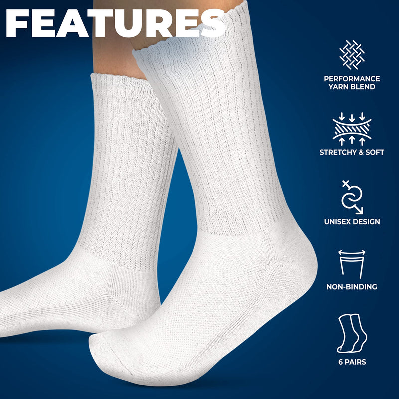 Pembrook Diabetic Socks for Men and Women - Non Binding Socks Women | Neuropathy Socks for Men and Neuropathy Socks for Women | Edema Socks for Diabetics Women | Diabetic socks Women Medium 2 Black / 2 Grey / 2 White - NewNest Australia