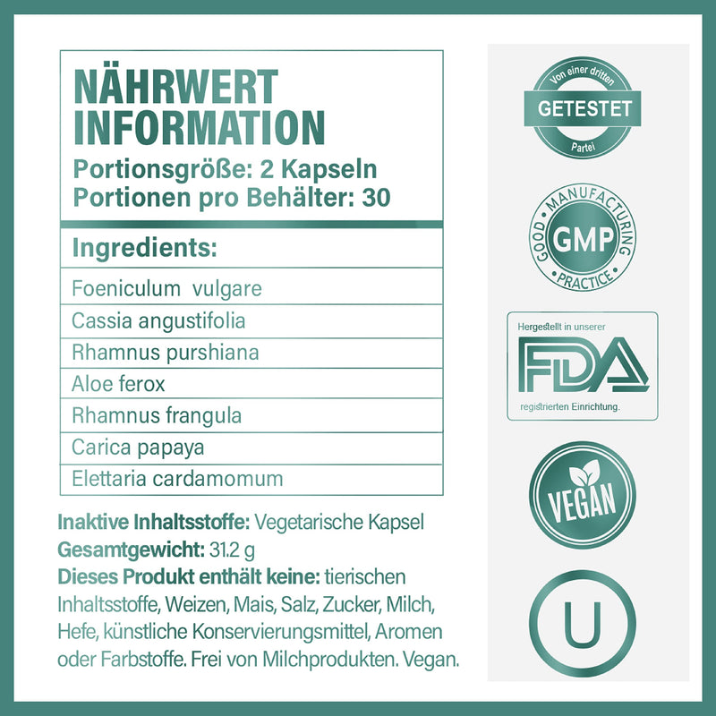 Digestic - Laxative For Constipation - Stool Softeners - 100% Natural Ingredients - 60 Capsules - New Groundbreaking Formula - Intestinal Cleansing Tablets Detox - NewNest Australia