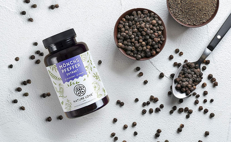 Nature Love® Premium Monk Pepper Capsules / Monk Pepper 4:1 Extract from Original Vitex Agnus Castus / High Dose 10 mg per Capsule / 240 Capsules / Additive-Free and Vegan / Made in Germany - NewNest Australia