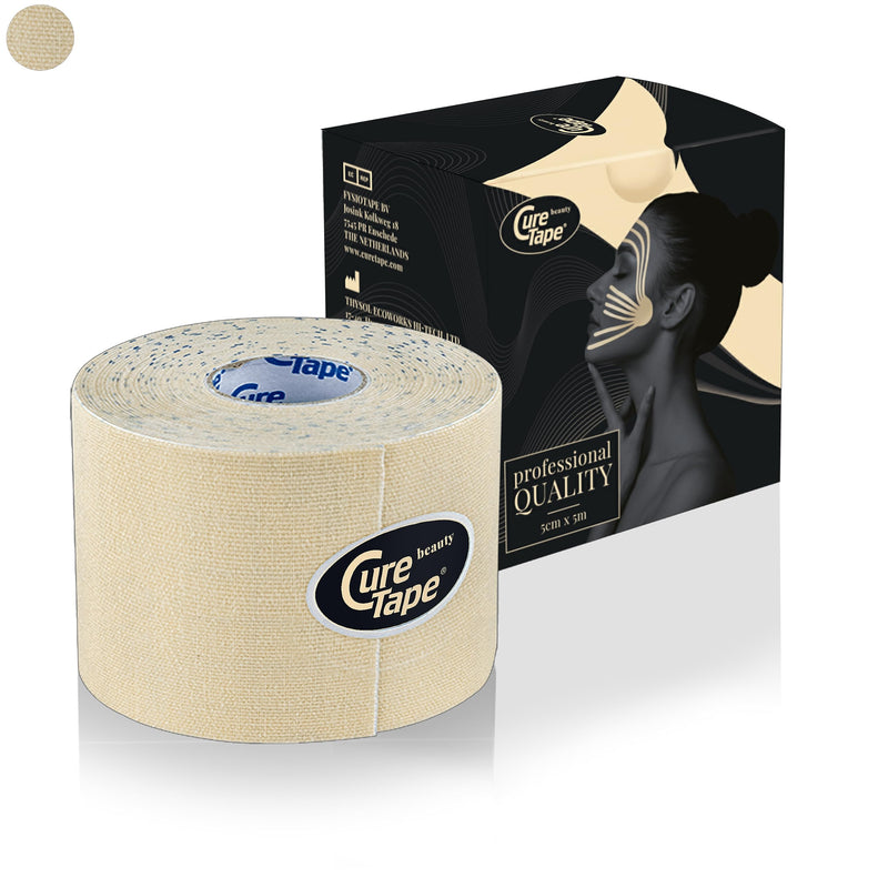 CureTape® Beauty Kinesiology Tape (5cm x 5 m) | Beauty tape for face | Face Lift Tape | Facial tape for sensitive skin | Medically Approved | Soft on the skin - NewNest Australia