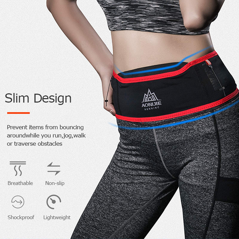 AONIJIE Hydration Belt Running Fanny Pack, with 250ml Soft Water Bottle Flask Phone Holder for Trailing Running Climbing Jogging Cycling Workout Fitness 3 Colors (Black, M/L) Black - NewNest Australia