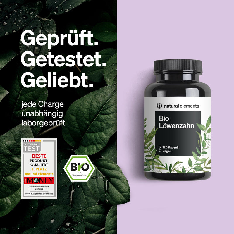 Organic Dandelion - 120 Capsules - 1000Mg Dandelion Root Extract/2 Capsules - High Dose 10:1 Ratio - Vegan, Highly Bioavailable, Without Unnecessary Additives - Produced In Germany & Laboratory Tested - NewNest Australia