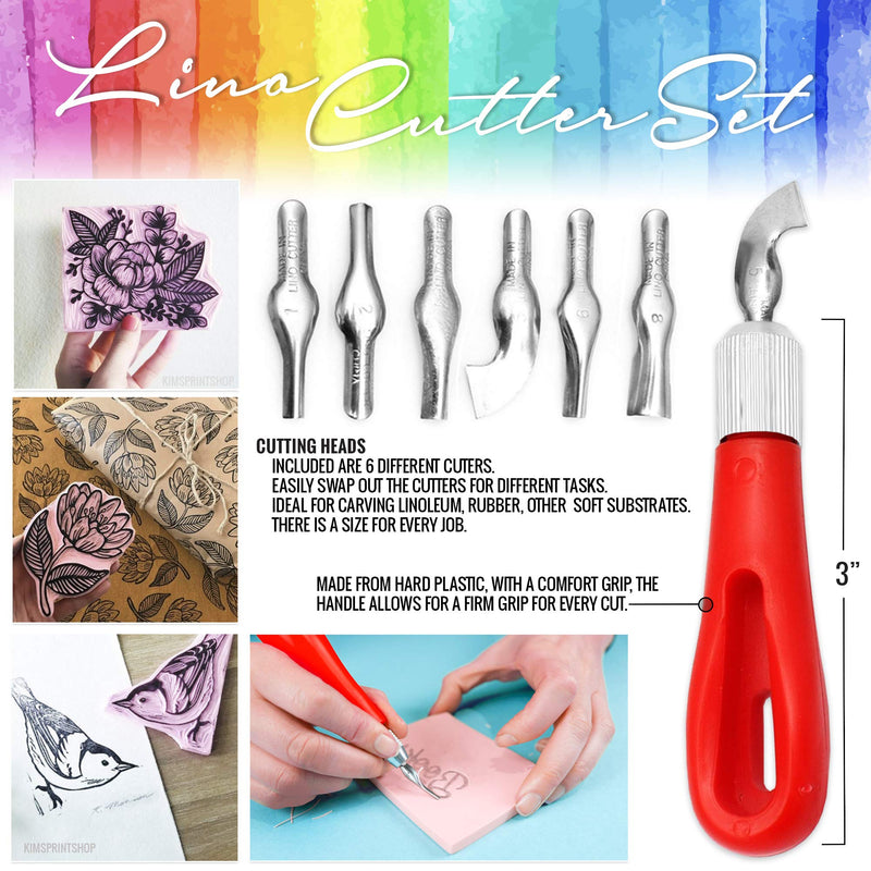 Rubber Block Stamp Carving Block Stamp Making Kit with Cutter Tools, 1 Carving Rubber Stamp for Printmaking, Printing and More 1 Rubber Block + Carving Tool - NewNest Australia