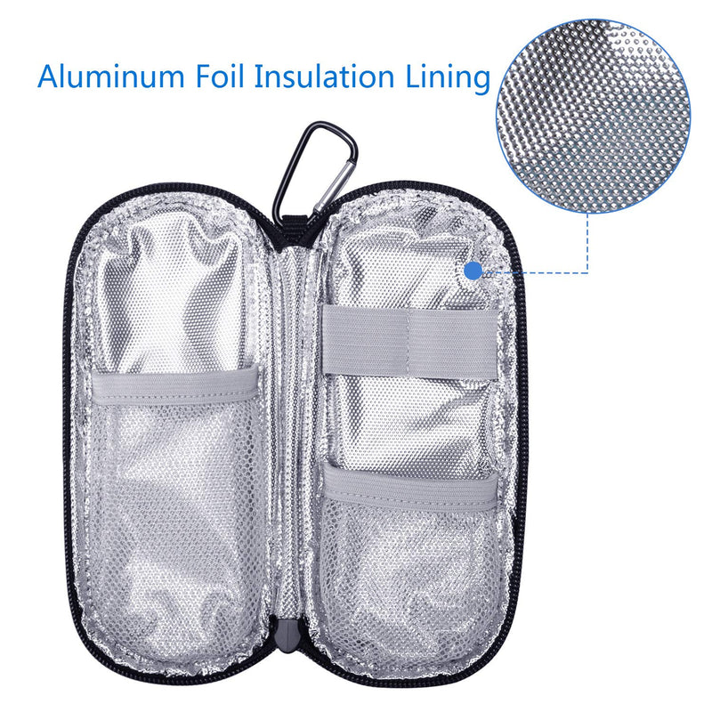 Yarwo Insulin Cooler Travel Case, Diabetic Medication Organizer with 2 Ice Packs for Insulin Pens and Other Diabetic Supplies, Black - NewNest Australia