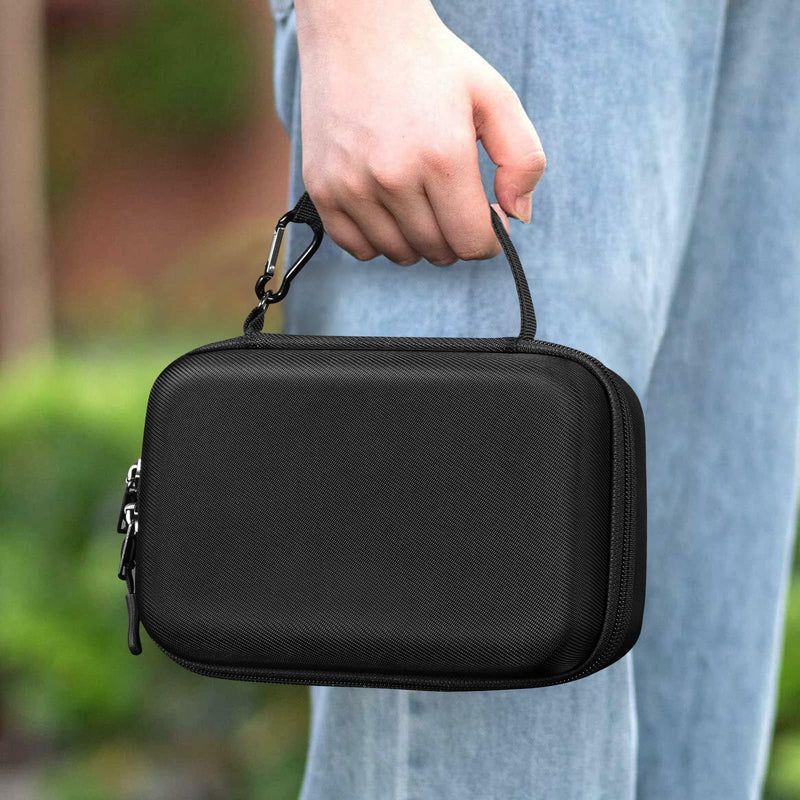 MEDMAX Hard Shell Case for Asthma Inhaler, Protective Portable Shockproof Anti-Scratch Medicine Travel Carrying Case with Clip and Handle Strap Compatible with Chamber Inhaler Spacer Masks, (Black) Black - NewNest Australia